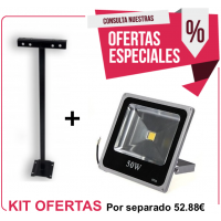 Kit Foco Exterior 50W + Soporte 500 mm 